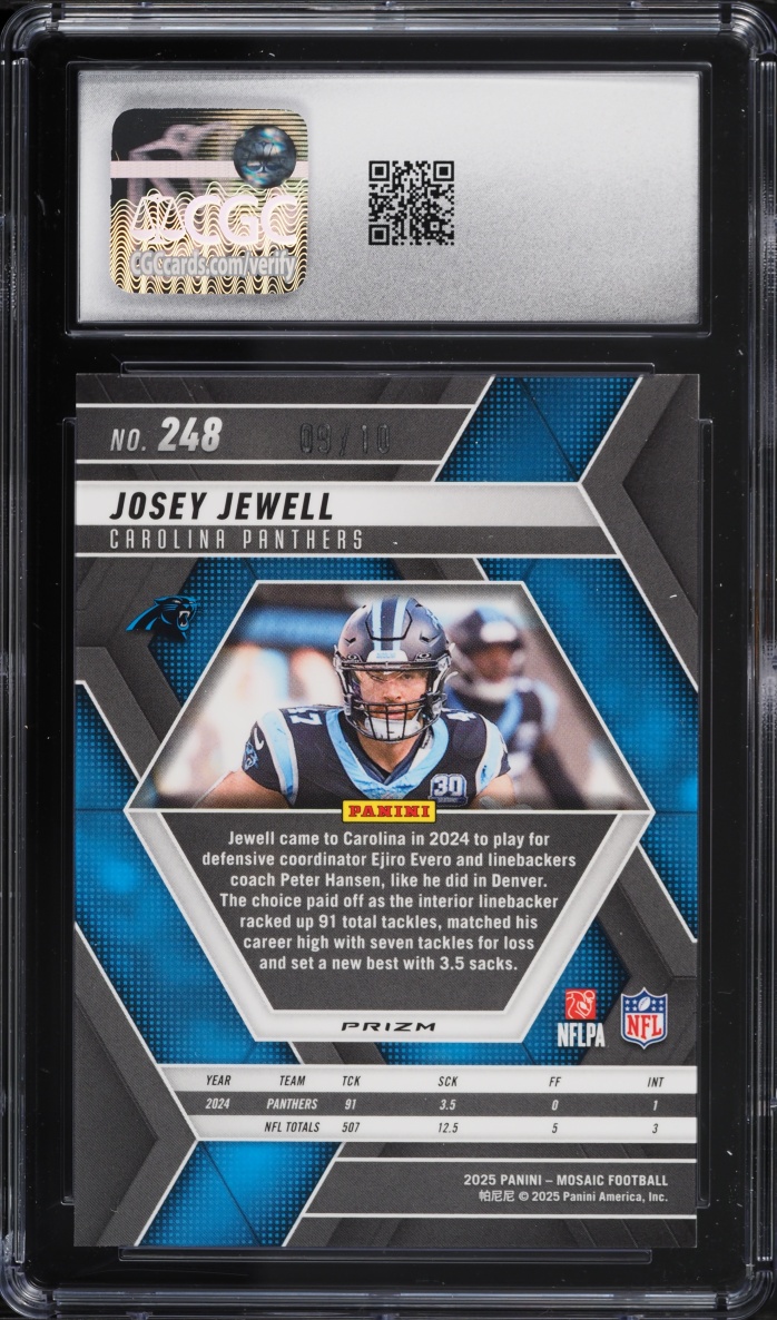 2025 Panini Mosaic Green Fluorescent Josey Jewell #248 CGC 10 GEM MINT