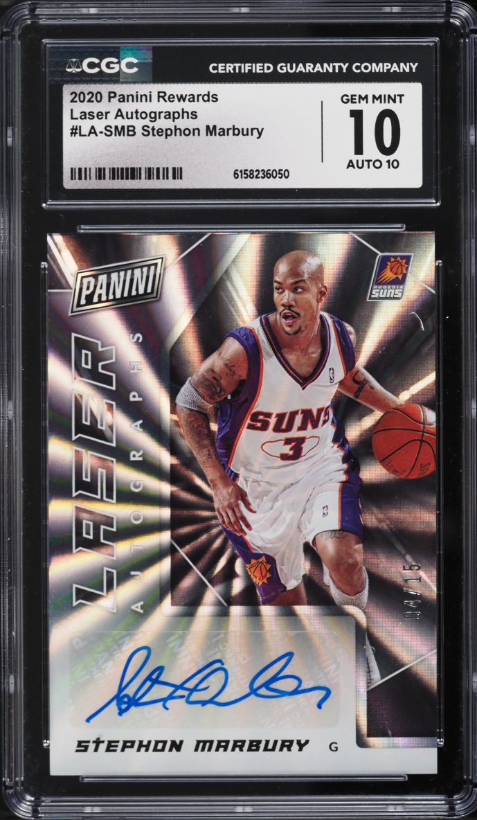 2020 Panini Rewards Laser Stephon Marbury #AUTO /15 LA-SMB CGC 10 GEM MINT