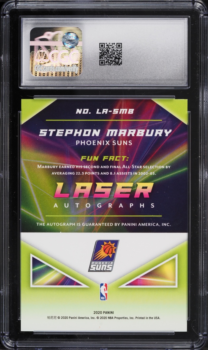 2020 Panini Rewards Laser Stephon Marbury #AUTO /15 LA-SMB CGC 10 GEM MINT
