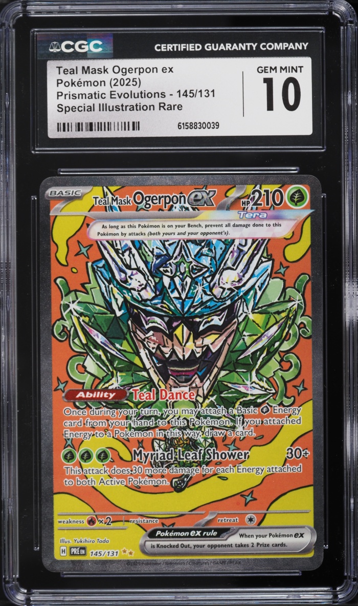 2025 Pokemon SV Prismatic Evolutions SIR Teal Mask Ogerpon EX #145 CGC 10 GEM MINT