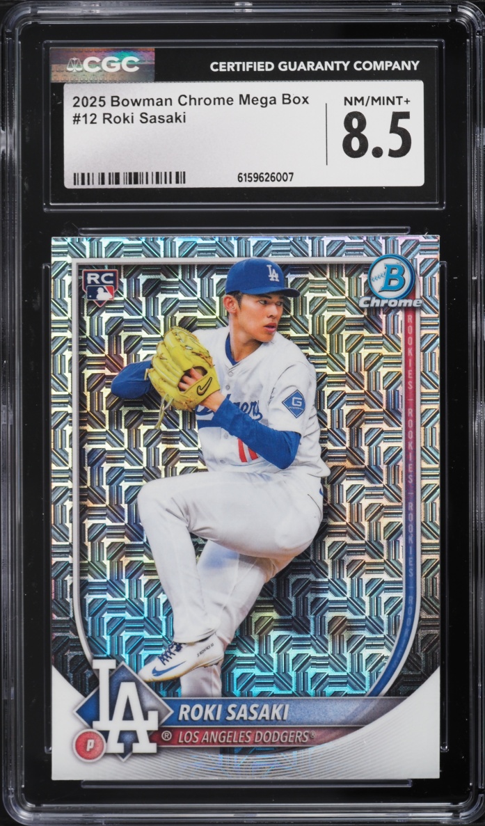 2025 Bowman Chrome Mega Box Roki Sasaki ROOKIE #12 CGC 8.5 NM-MT+
