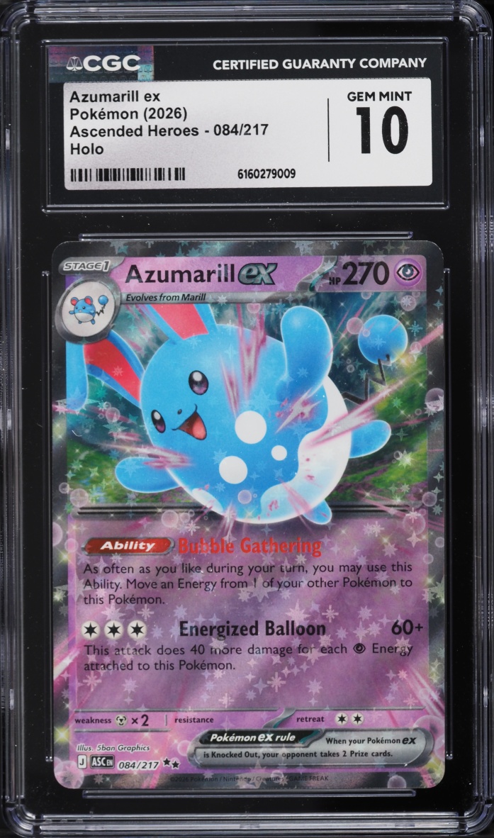 2026 Pokemon Mega Evolution Ascended Heroes Holo Azumarill EX #084 CGC ...