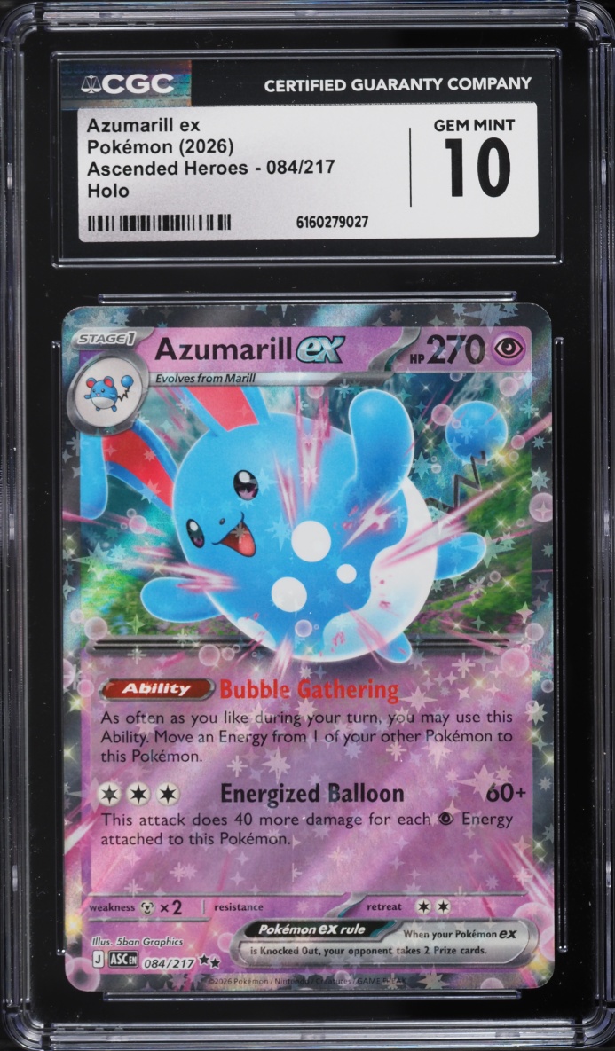 2026 Pokemon Mega Evolution Ascended Heroes Holo Azumarill EX #084 CGC ...
