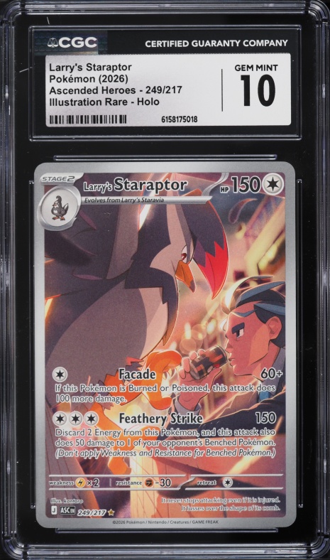 2026 Pokemon Mega Evolution Ascended Heroes IR Larry's Staraptor #249 CGC 10 GEM MINT