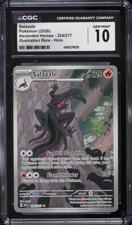 2026 Pokemon Mega Evolution Ascended Heroes IR Salazzle #224 CGC 10 GEM MINT
