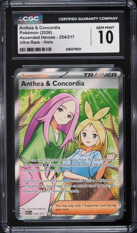 2026 Pokemon Mega Ascended Heroes Full Art Anthea & Concordia #254 CGC 10 GEM MINT