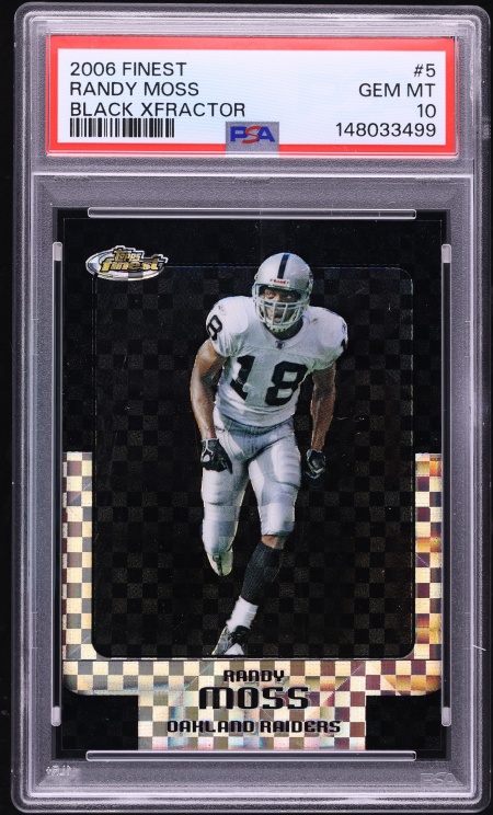 2006 Finest Black Xfractor Randy Moss /25 #5 PSA 10 GEM MINT