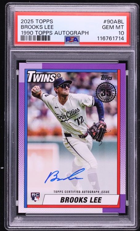 2025 Topps '90 Brooks Lee ROOKIE AUTO #90ABL PSA 10 GEM MINT