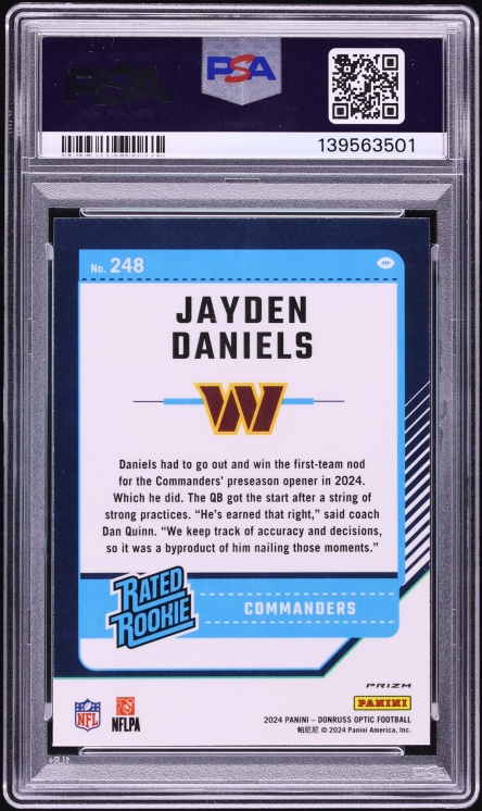 2024 Donruss Optic Stars Prizm Jayden Daniels ROOKIE #248 PSA 9 MINT