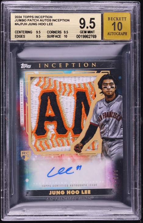 2024 Topps Inception Jumbo Jung Hoo Lee ROOKIE PATCH AUTO 1/1 #AJP-JH BGS 9.5 GEM MINT