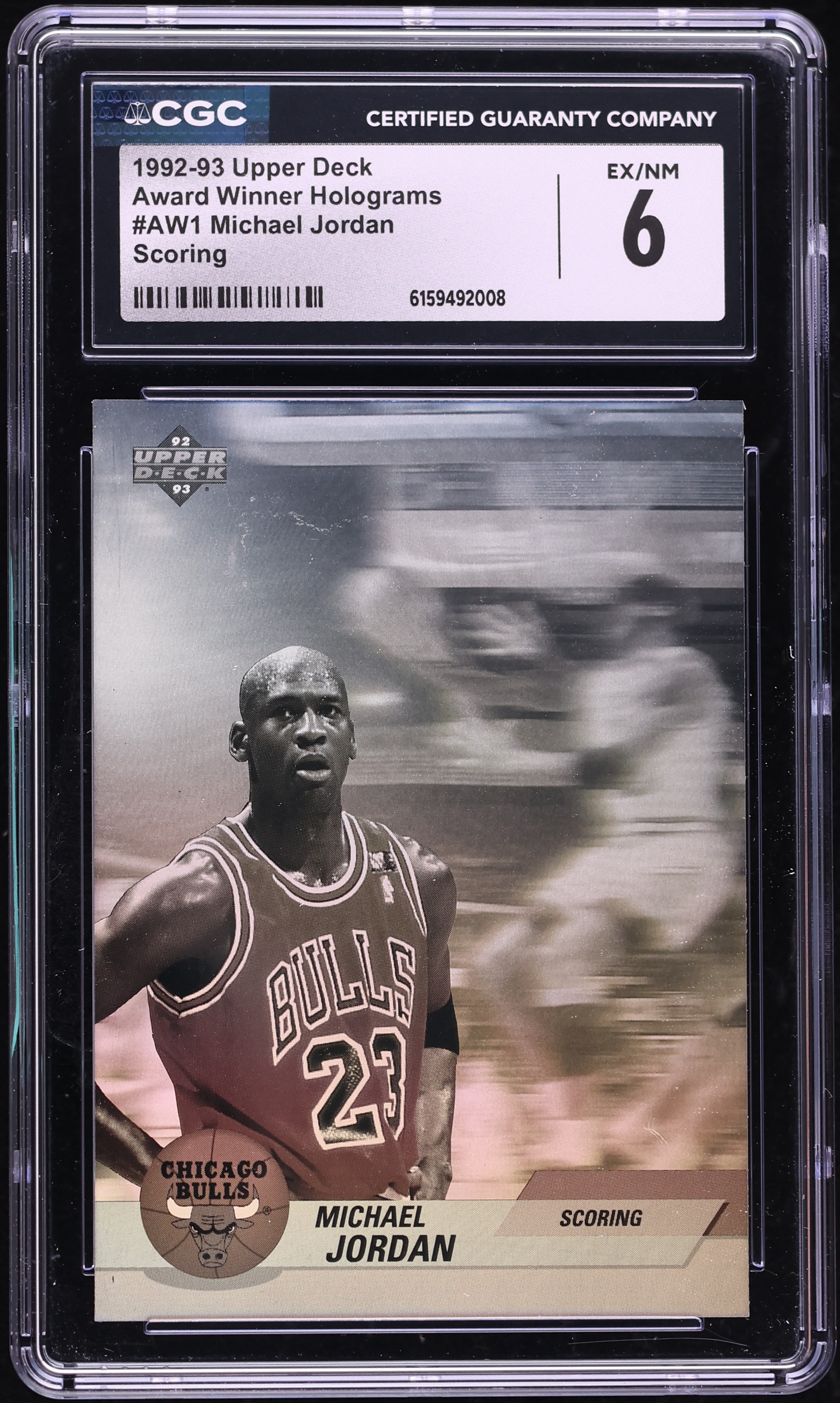 1992 Upper Deck Award Winner Holograms Scoring Michael Jordan #AW1 CGC 6  EXMT