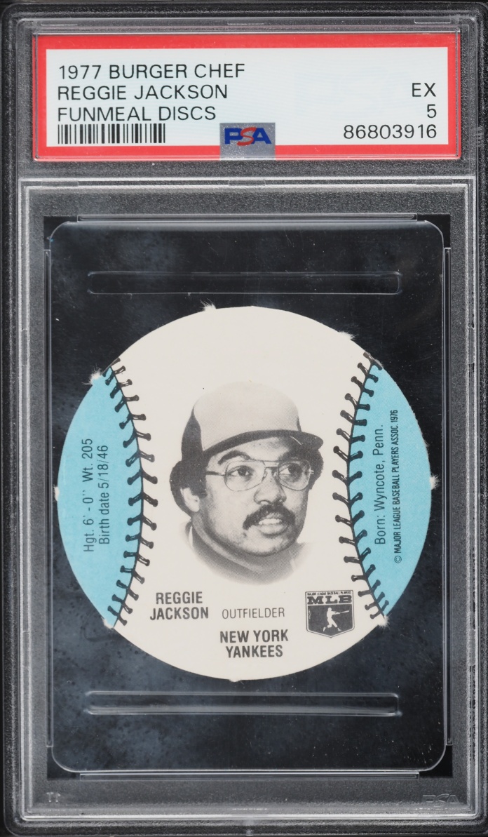 1977 Burger Chef Funmeal Discs Reggie Jackson PSA 5 EX