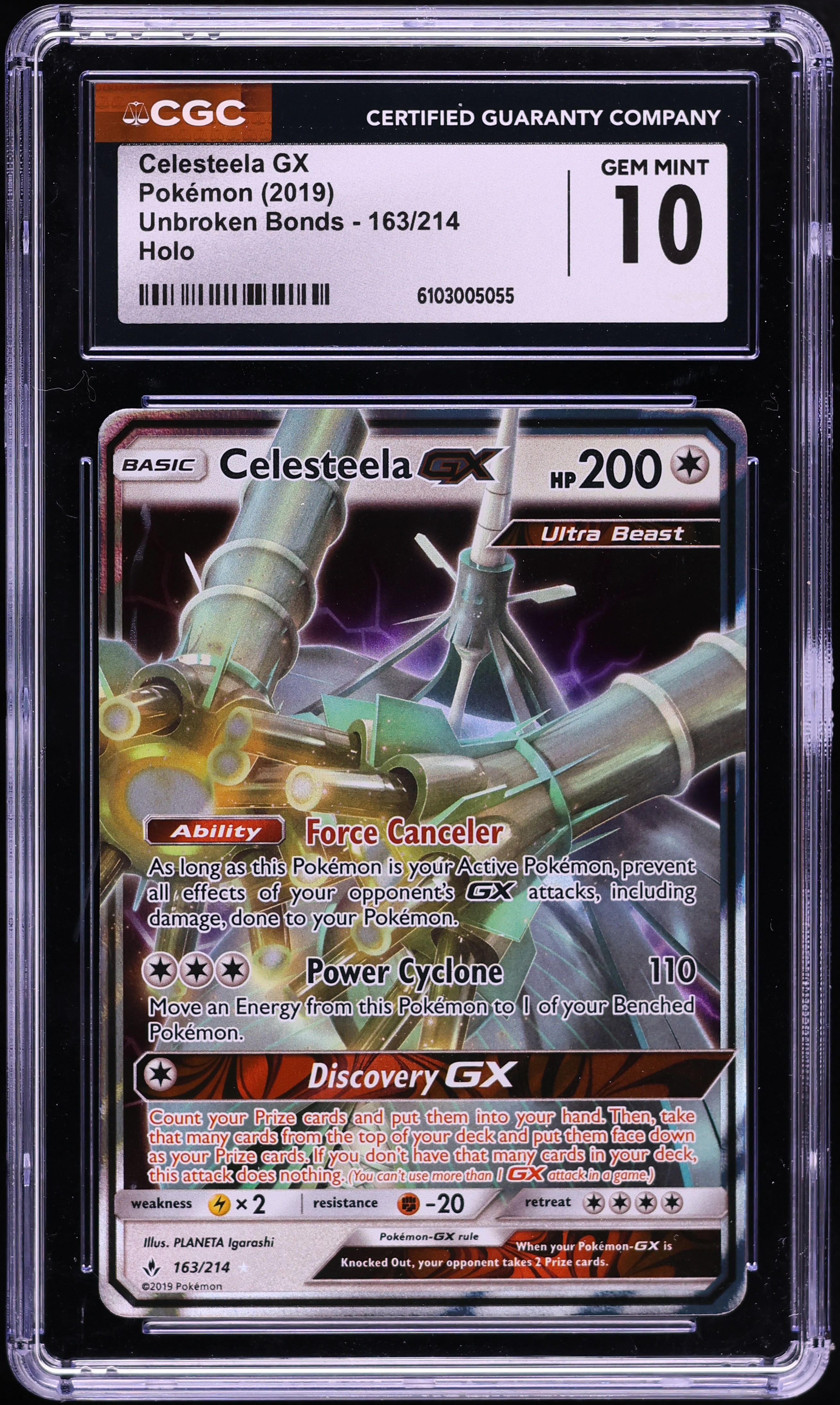 2019 Pokemon Sun & Moon Unbroken Bonds Holo Celesteela GX #163 CGC 10 GEM MINT on Fanatics Collect 2019 Pokemon Sun & Moon Unbroken Bonds Holo Celesteela GX #163 CGC 10 GEM MINT on Fanatics Collect