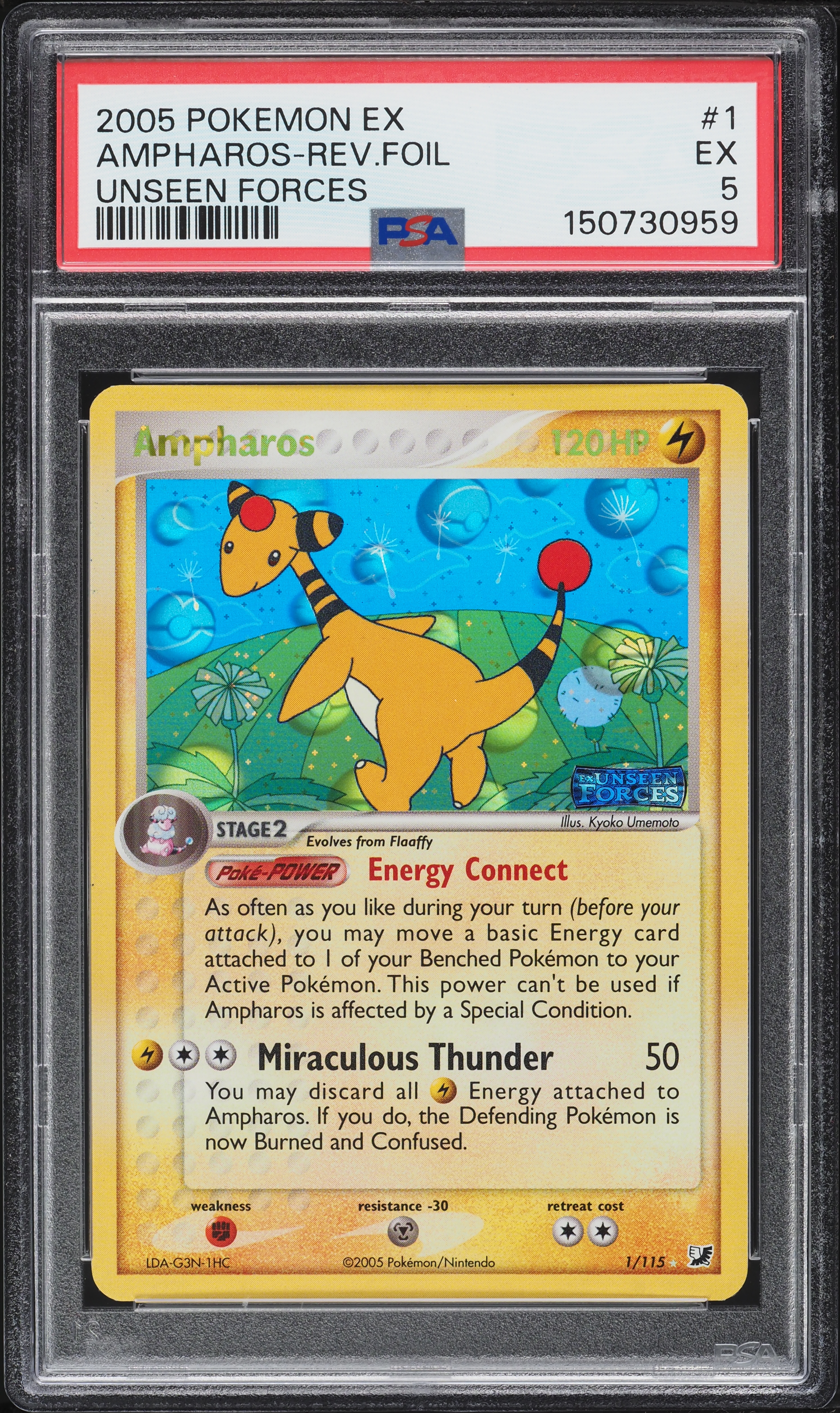 コレクション aporo05 2005 Pokemon EX Unseen Forces Reverse Holo Ampharos #1 PSA 5 EX on