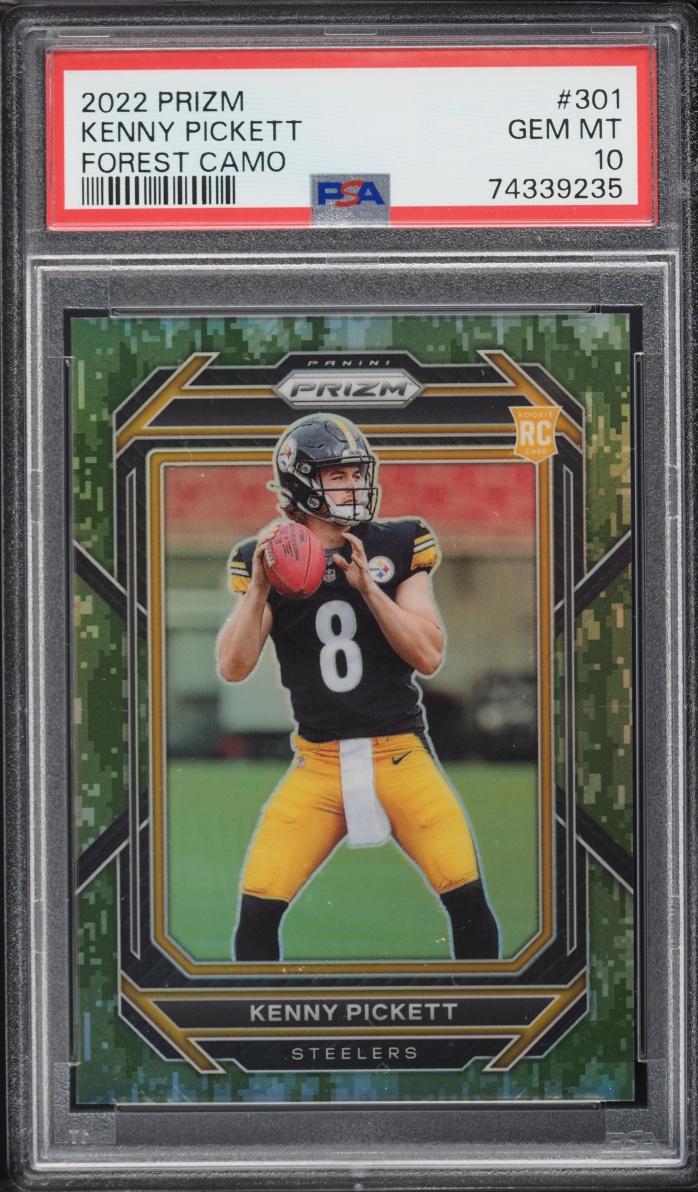 2022 Panini Prizm Forest Camo Kenny Pickett ROOKIE /15 #301 PSA 10 GEM MINT