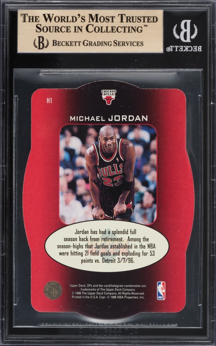 1996 SPx Holoview Heroes Die-Cut Michael Jordan #H1 BGS 9.5 GEM MINT
