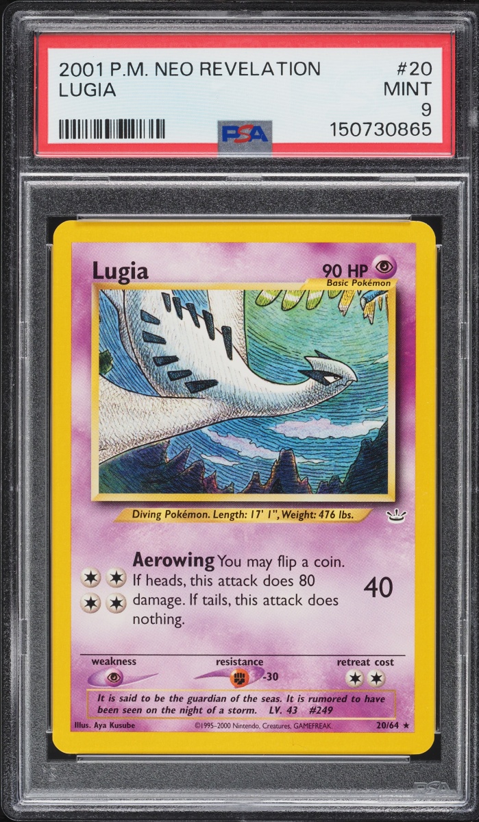 2001 Pokemon Neo Revelation Lugia #20 PSA 9 MINT