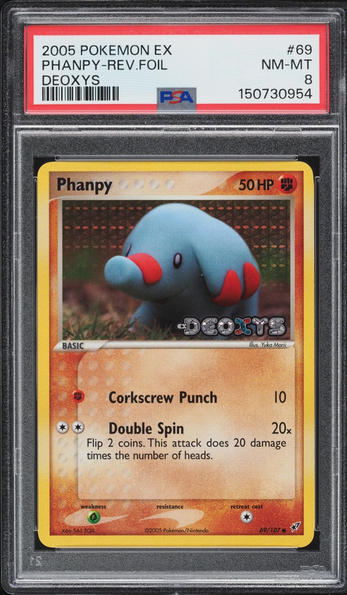2005 Pokemon EX Deoxys Reverse Holo Phanpy #69 PSA 8 NM-MT