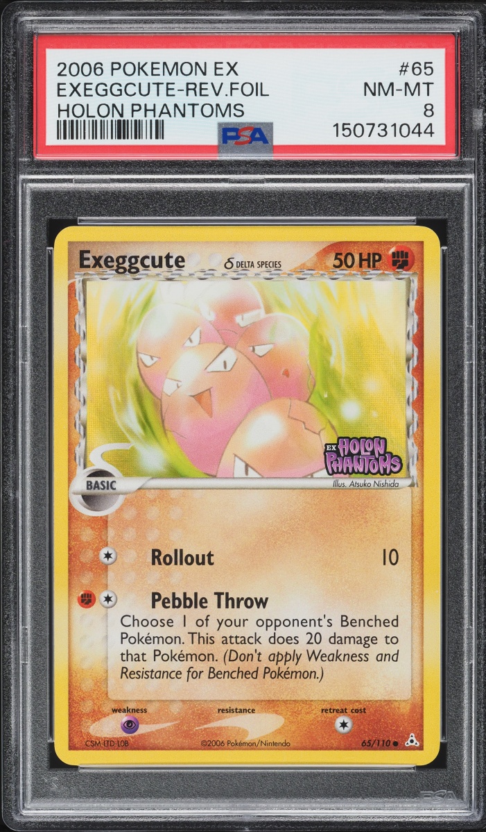 2006 Pokemon EX Holon Phantoms Reverse Holo Exeggcute #65 PSA 8 NM-MT