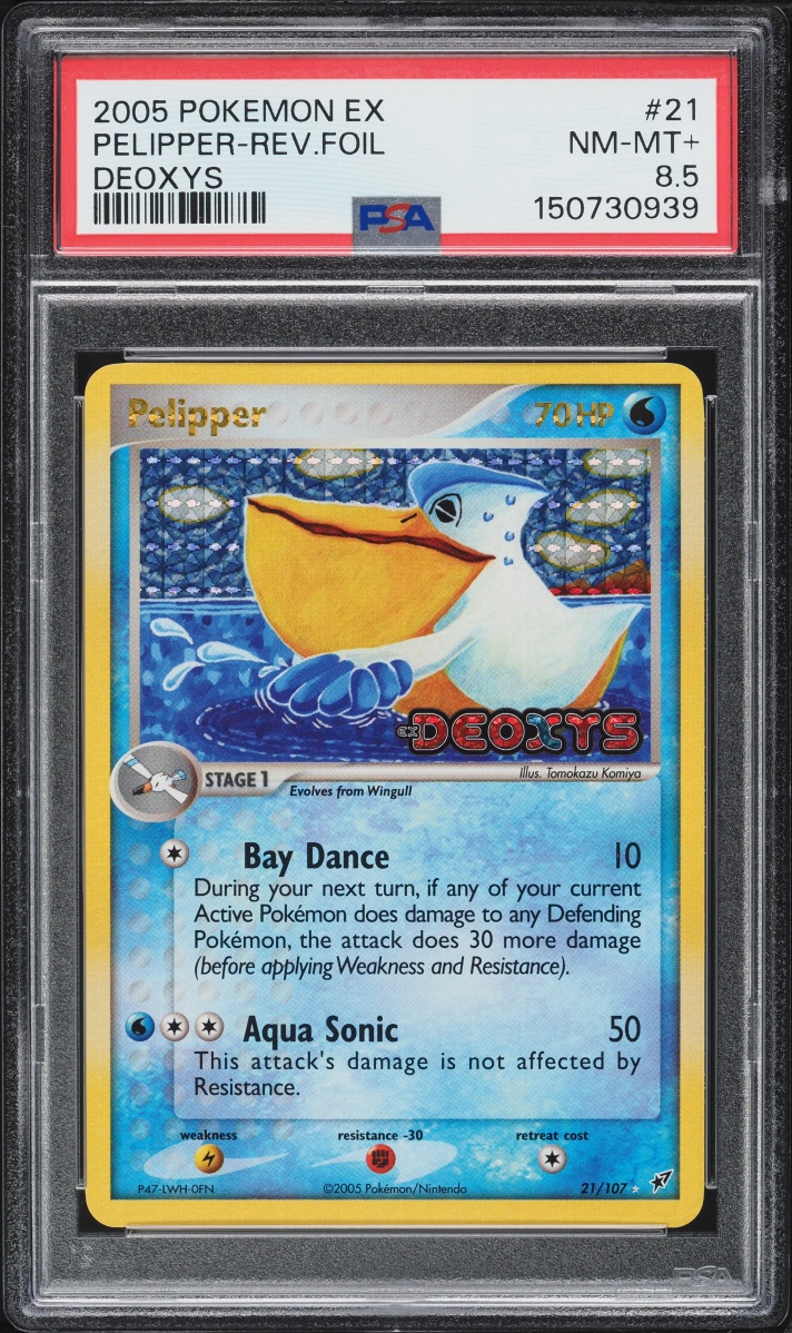 2005 Pokemon EX Deoxys Reverse Holo Pelipper #21 PSA 8.5 NM-MT+