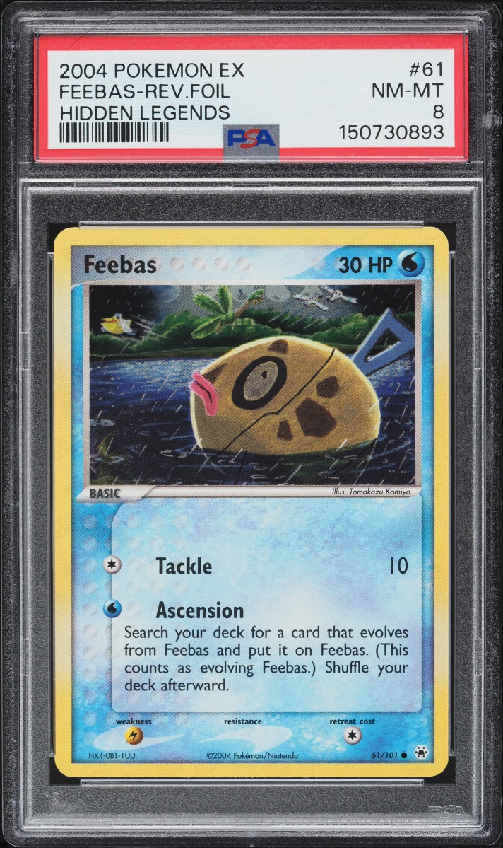 2004 Pokemon EX Hidden Legends Reverse Holo Feebas #61 PSA 8 NM-MT