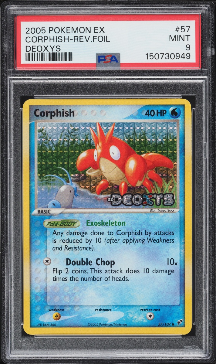2005 Pokemon EX Deoxys Reverse Holo Corphish #57 PSA 9 MINT