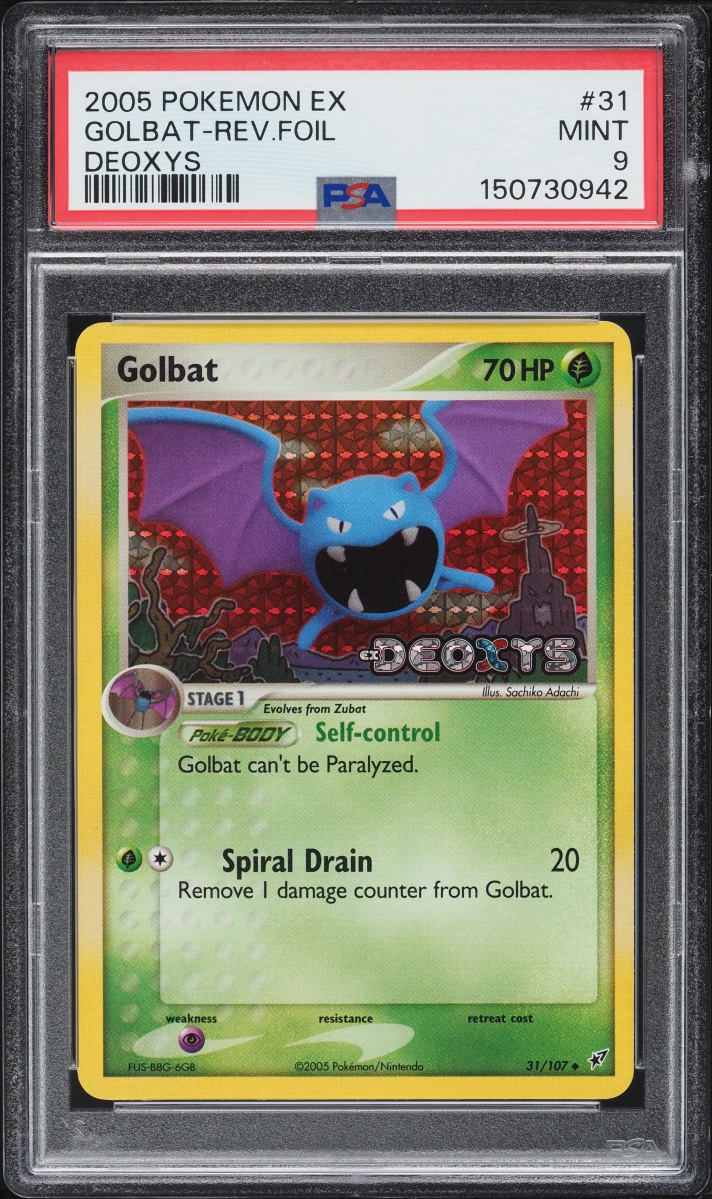 2005 Pokemon EX Deoxys Reverse Holo Golbat #31 PSA 9 MINT