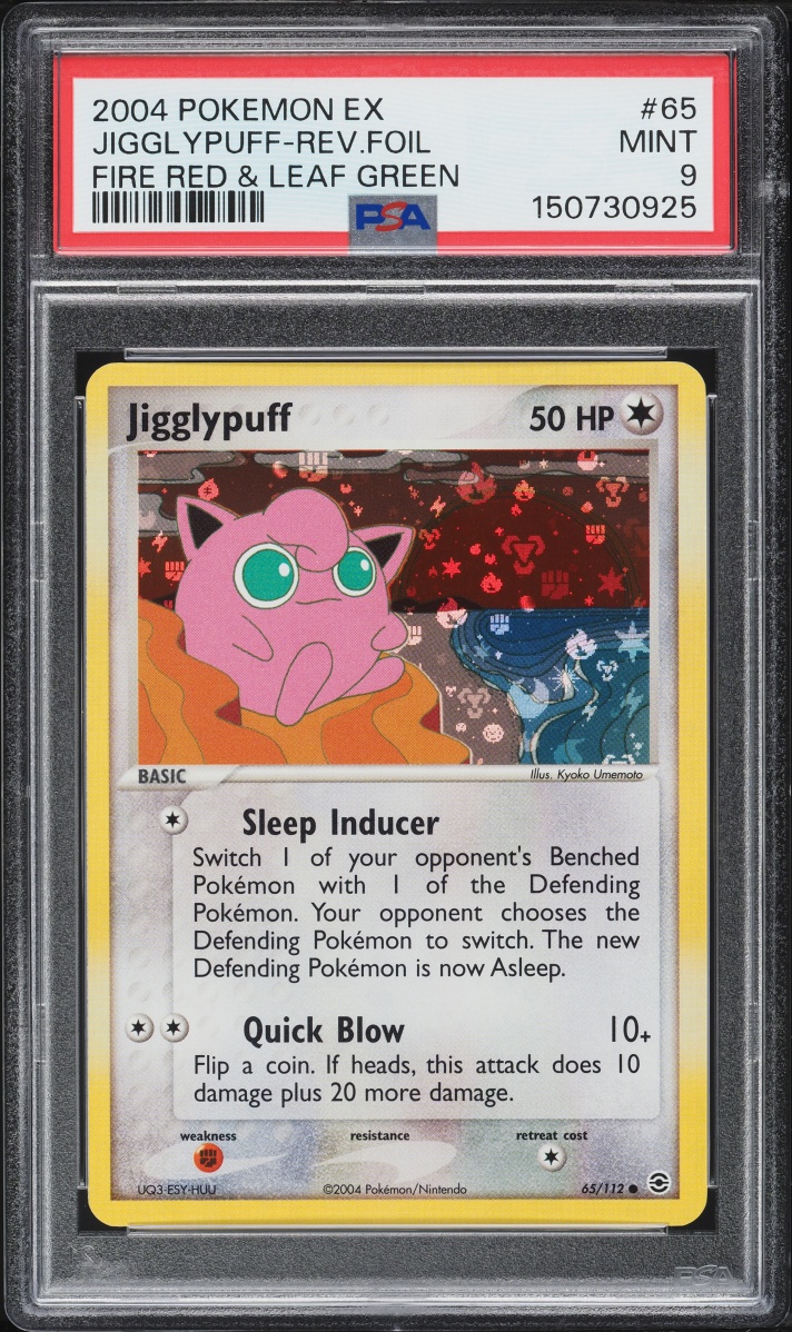 2004 Pokemon EX Fire Red Leaf Green Reverse Holo Jigglypuff #65 PSA 9 MINT