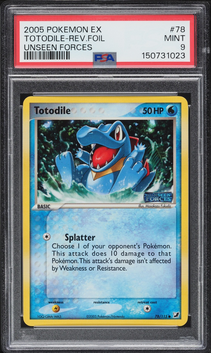 2005 Pokemon EX Unseen Forces Reverse Holo Totodile #78 PSA 9 MINT