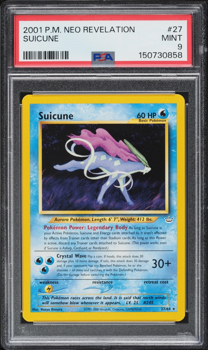 2001 Pokemon Neo Revelation Suicune #27 PSA 9 MINT