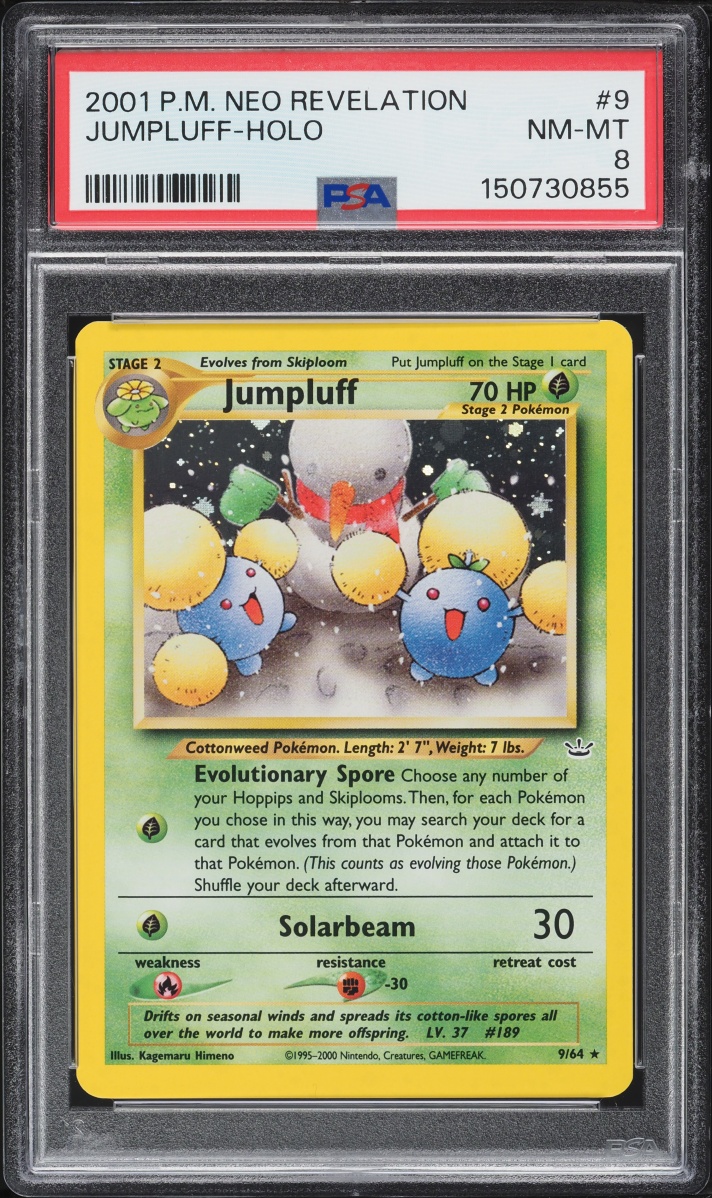 2001 Pokemon Neo Revelation Holo Jumpluff #9 PSA 8 NM-MT