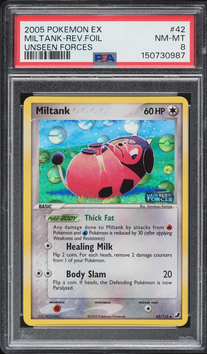 2005 Pokemon EX Unseen Forces Reverse Holo Miltank #42 PSA 8 NM-MT