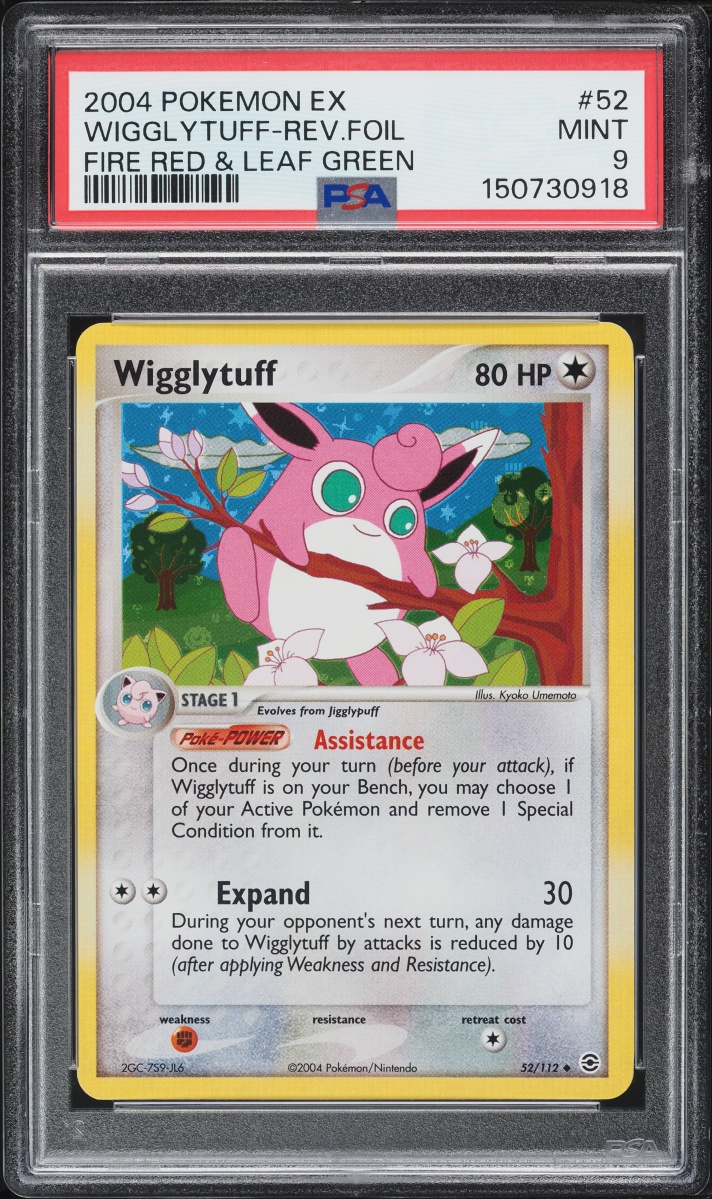 2004 Pokemon EX Fire Red Leaf Green Reverse Holo Wigglytuff #52 PSA 9 MINT