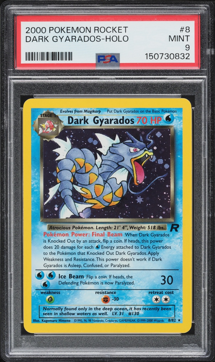 2000 Pokemon Team Rocket Holo Dark Gyarados #8 PSA 9 MINT