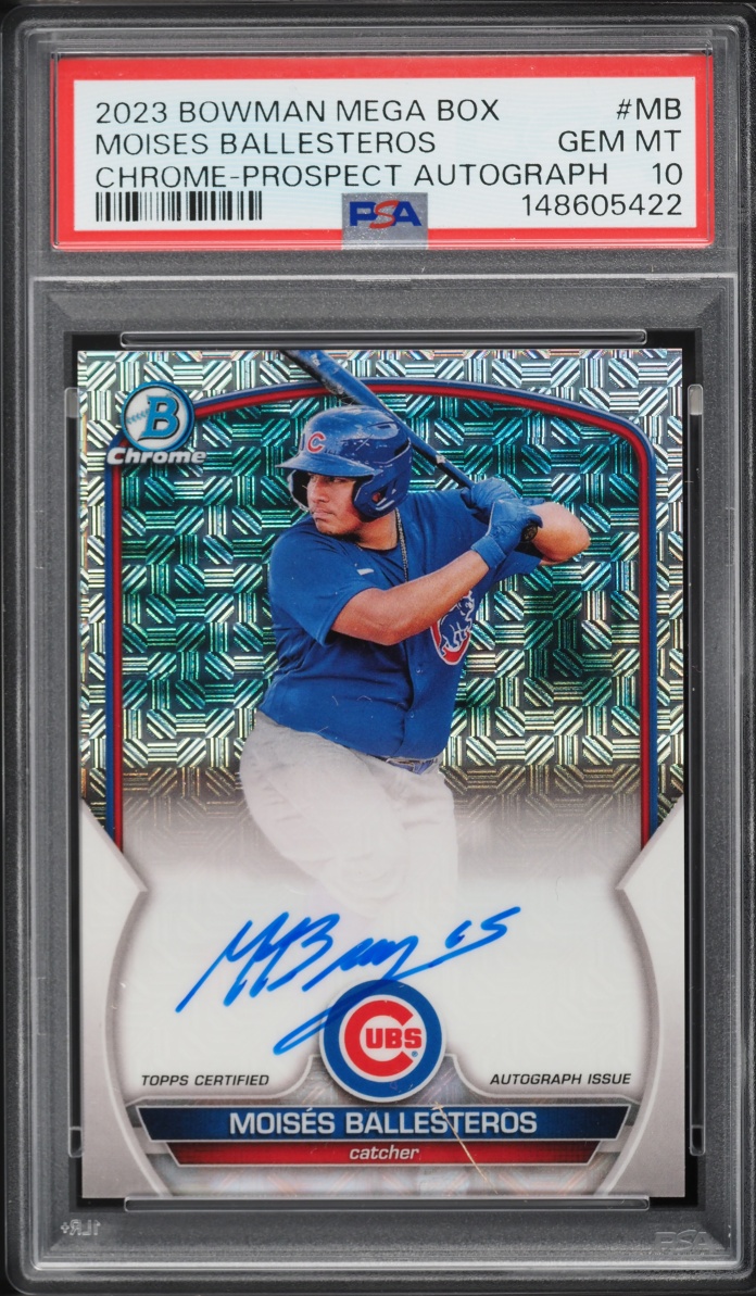 2023 Bowman Chrome Mega Box Moises Ballesteros PROSPECT AUTO #MB PSA 10 GEM MINT
