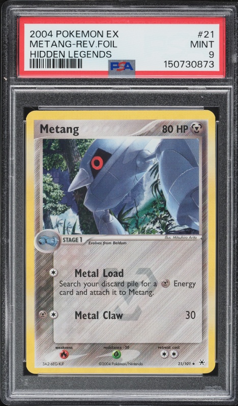 2004 Pokemon EX Hidden Legends Reverse Holo Metang #21 PSA 9 MINT