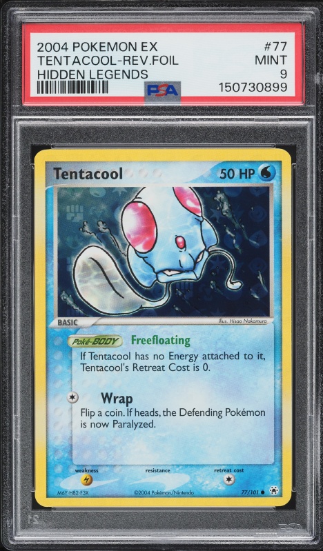 2004 Pokemon EX Hidden Legends Reverse Holo Tentacool #77 PSA 9 MINT