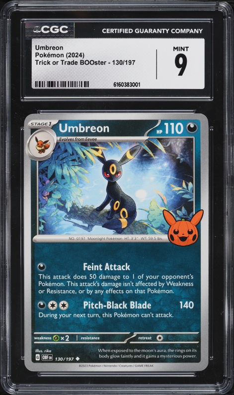 2024 Pokemon Scarlet & Violet Trick Or Trade Booster Umbreon #130 CGC 9 MINT