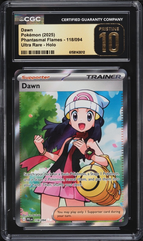 Dawn 2025 Pokemon Phantasmal Flames Ultra Rare #118 PSA Authenticated 10 Card