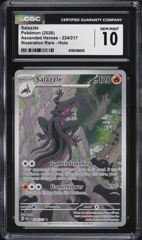 2026 Pokemon Mega Evolution Ascended Heroes IR Salazzle #224 CGC 10 GEM MINT