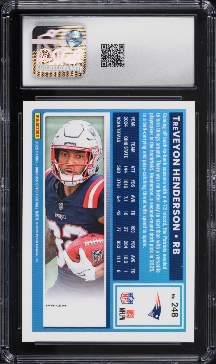 2025 Donruss Optic Holo TreVeyon Henderson ROOKIE #248 CGC 10 GEM MINT