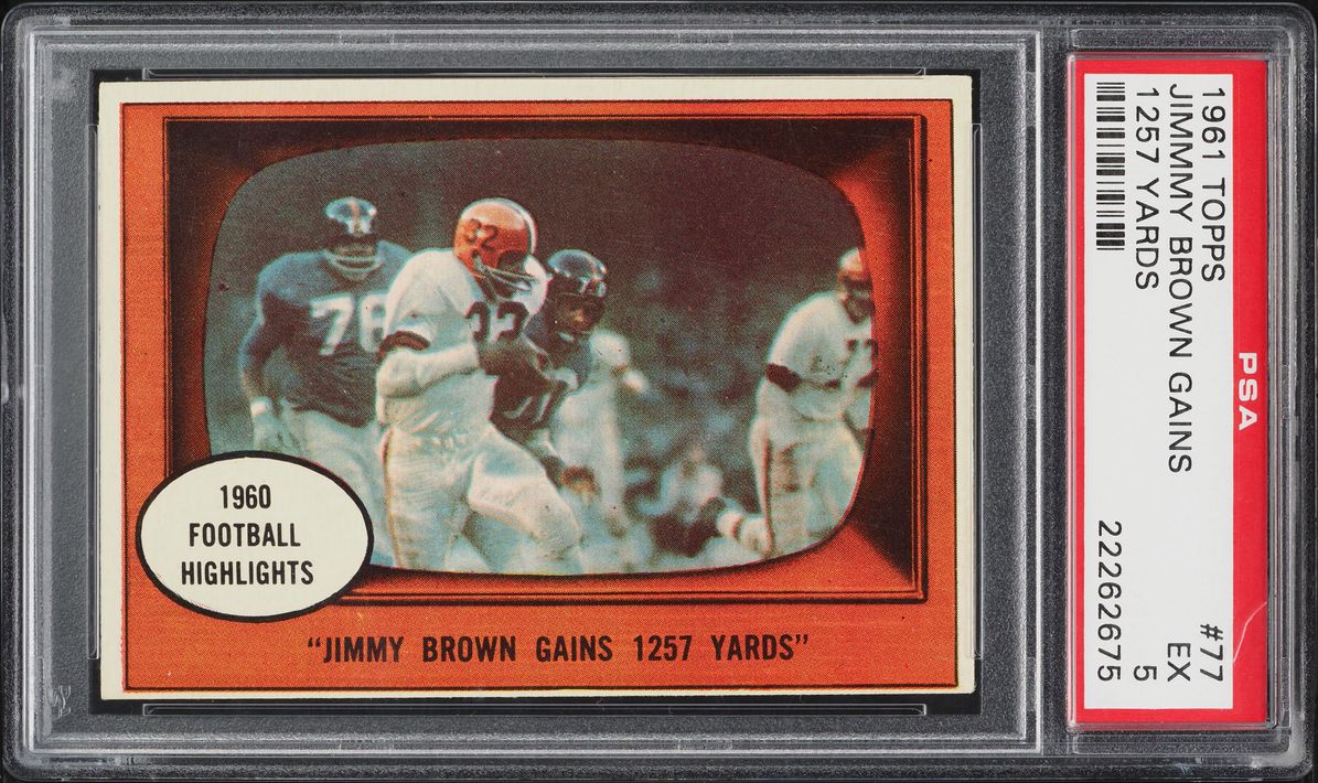 1961 Topps Football Jim Brown HIGHLIGHTS #77 PSA 5 EX