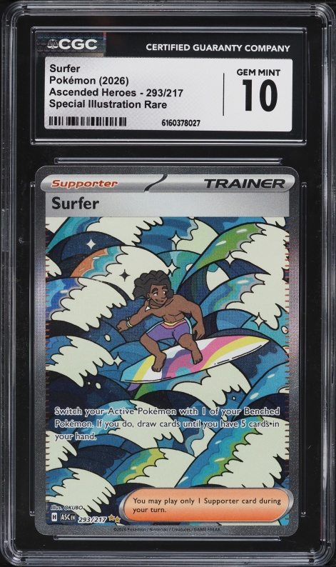 2026 Pokemon Mega Evolution Ascended Heroes SIR Surfer #293 CGC 10 GEM MINT