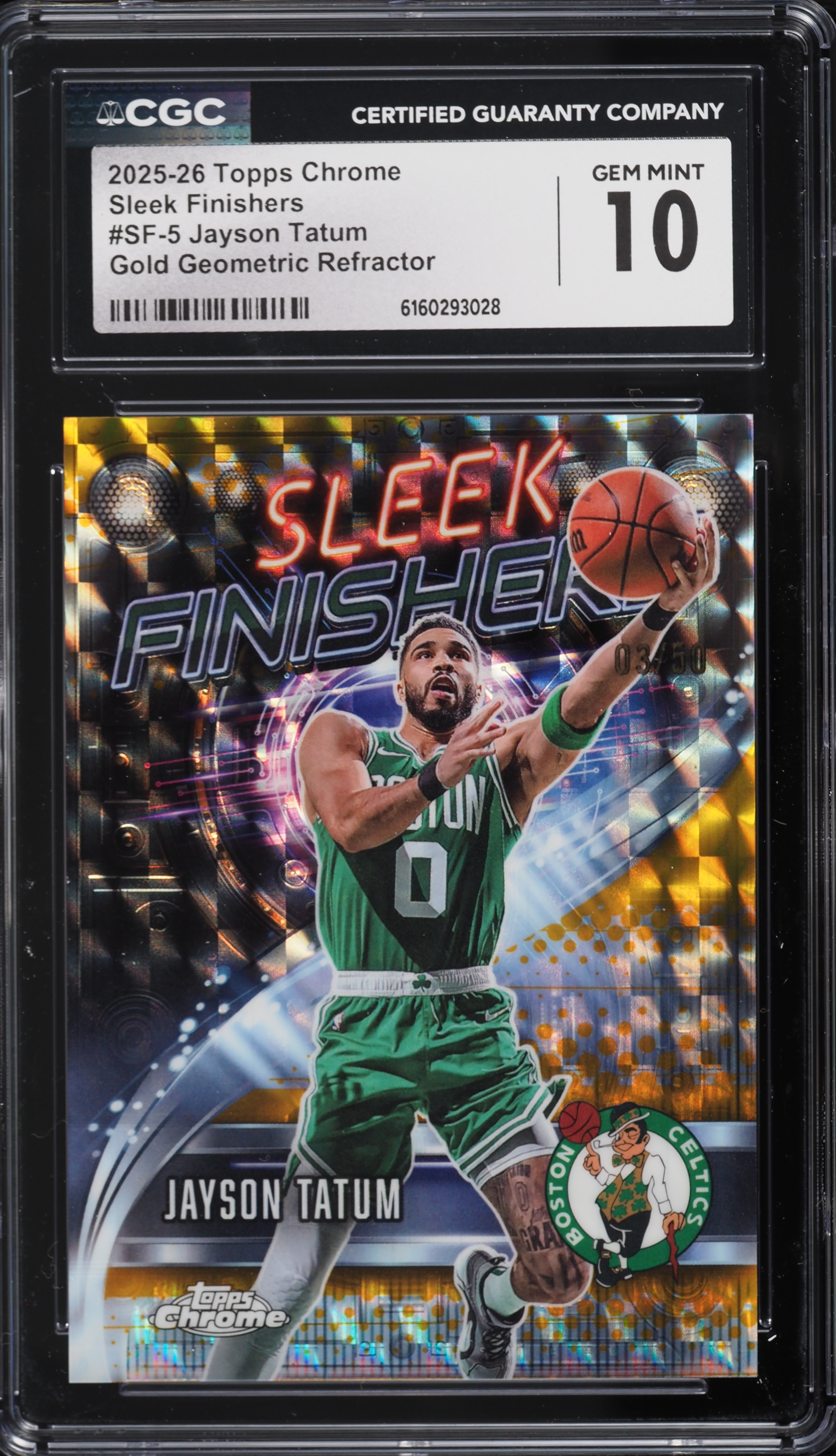 2025 Topps Chrome Basketball Geometric Gold Refractor Jayson Tatum #SF-5