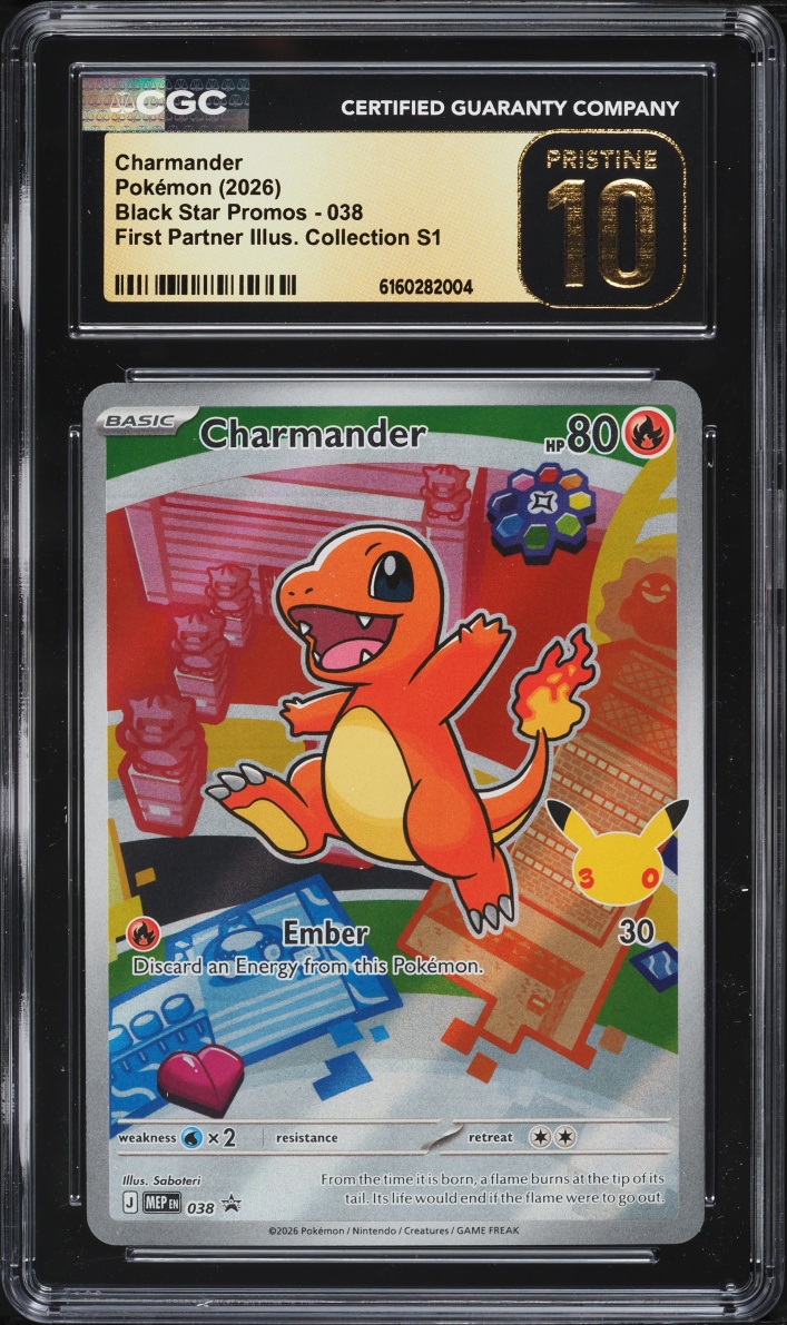 2026 Pokemon Mega Evolution Promo First Partner Illustration S1 Full Art Charmander #38 CGC 10
