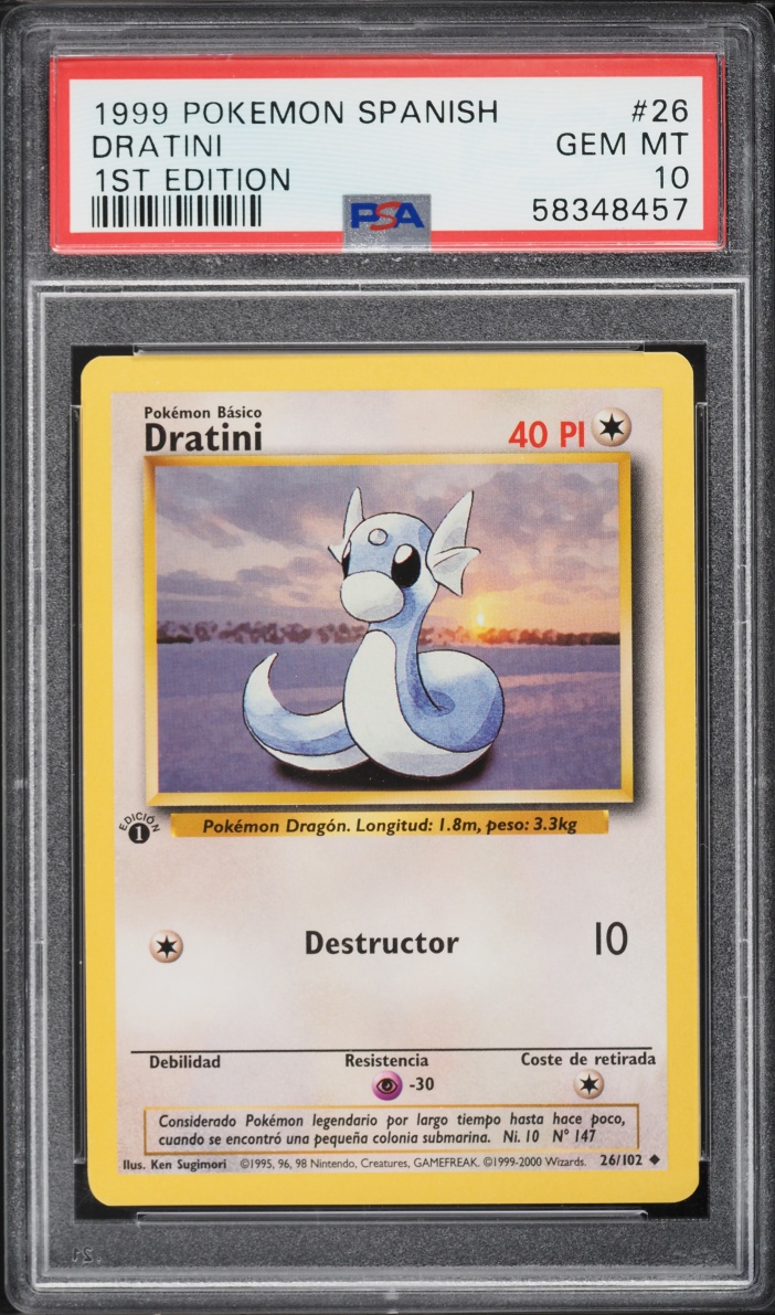1999 Pokemon Spanish Base Set 1st Edition Dratini #26 PSA 10 GEM MINT