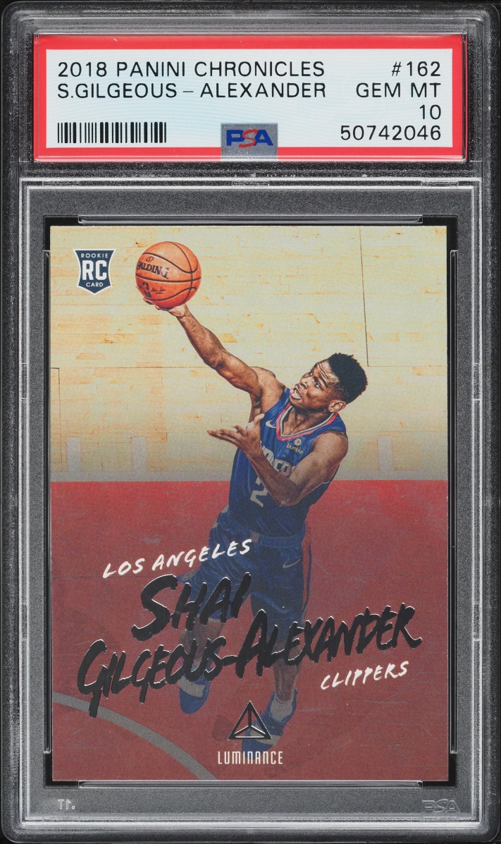2018 Panini Chronicles Luminance Shai Gilgeous-Alexander ROOKIE #162 PSA 10 GEM MINT