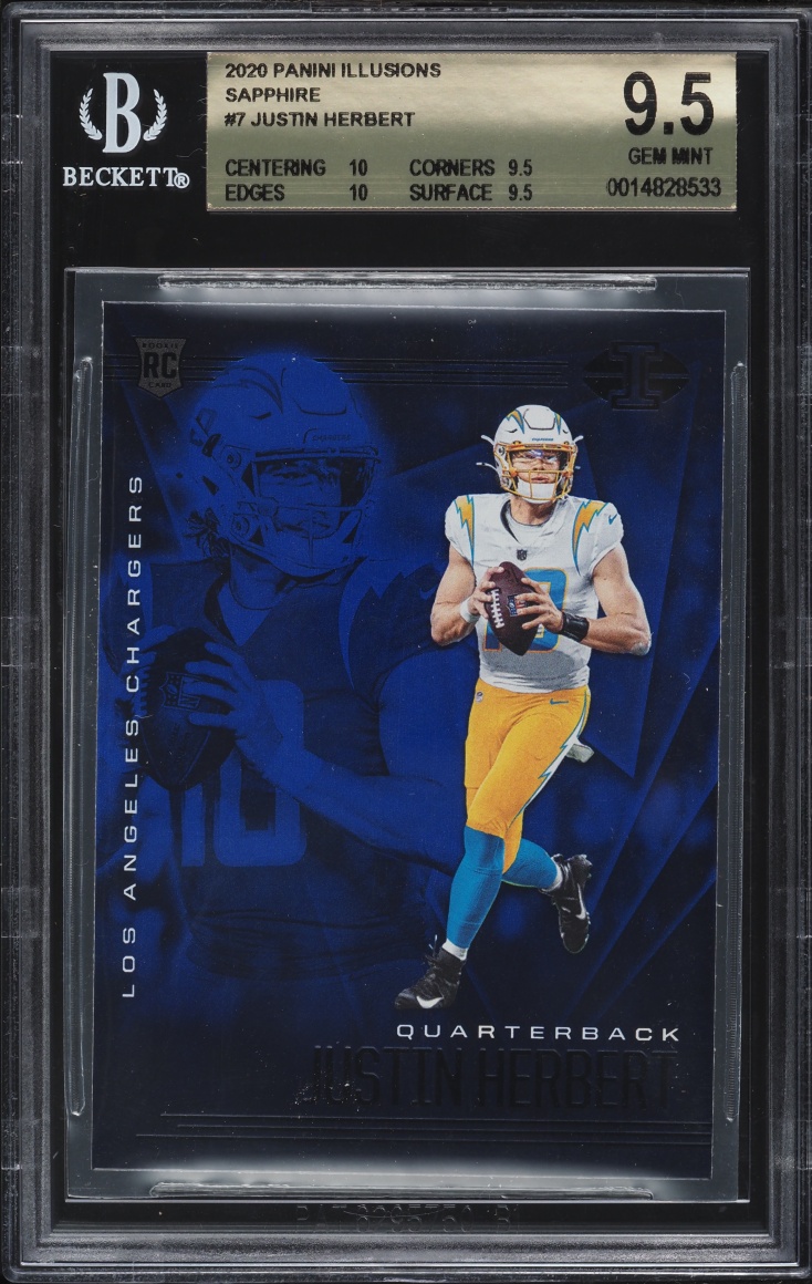 2020 Panini Illusions Sapphire Justin Herbert ROOKIE #7 BGS 9.5 GEM MINT