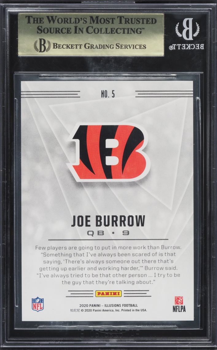 2020 Panini Illusions Yellow Joe Burrow ROOKIE #5 BGS 9.5 GEM MINT