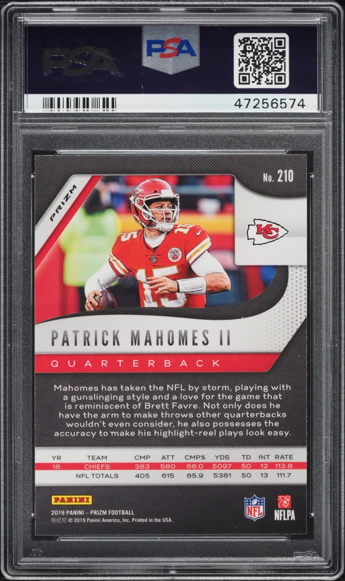 2019 Panini Prizm Neon Green Pulsar Patrick Mahomes II #210 PSA 10 GEM MINT